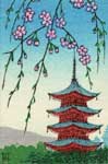 Nikko Five-Storey Pagoda in Spring (Mini-postcard)